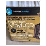 Wooden Music Center with recordable CD player- Record from Vinyl to CD