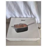 6 Qt Copper Non-Stick Square Pan with Lid
