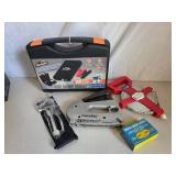 Industrial Stapler with staples; fiberglass measuring tape; multi-purpose hammer tool; jump starter kit --Lot of 5