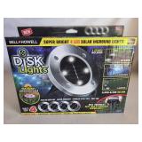 Set of 4 Outdoor Disk Lights -Solar Powered & Outdoor Survival Pivot Light - 2 piece lot
