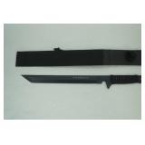black full-tang ninja machete with sheath