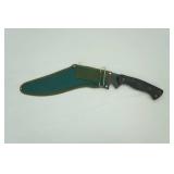 kukri-style machete w/black blade