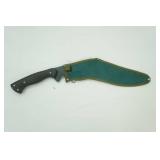 kukri-style machete w/black blade