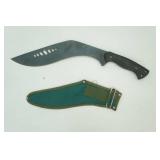 kukri-style machete w/black blade