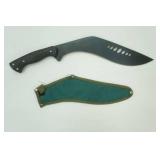 kukri-style machete w/black blade