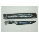 stainless steel Bald Eagle fantasy dagger Bowie Knife w/decorative scabbard and pommel