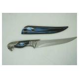 stainless steel Bald Eagle fantasy dagger Bowie Knife w/decorative scabbard and pommel