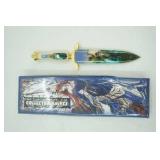 Collectors Knives fantasy dagger. 6.25" fixed blade w/design and scabbard