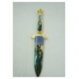 Collectors Knives fantasy dagger. 6.25" fixed blade w/design and scabbard