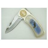 Vintage Collectible Folding Pocket Knife. Bald Eagle Design. 3" blade