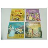 4ct Vintage Walt Disney Vinyl Records. Mickey and the Beanstalk 1968, The Arabian Nights 1968, Pete