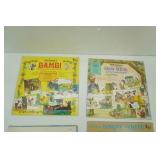 4ct Vintage Walt Disney Vinyl Records. Mickey and the Beanstalk 1968, The Arabian Nights 1968, Pete