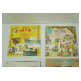 4ct Vintage Walt Disney Vinyl Records. Mickey and the Beanstalk 1968, The Arabian Nights 1968, Pete