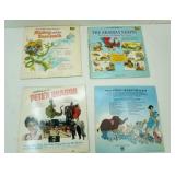 4ct Vintage Walt Disney Vinyl Records. Bambi 1969, Snow White 1968 & 1969, Cinderella 1945