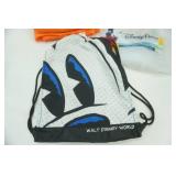 Walt Disney World Rain Poncho & Drawstring Backpack; New Orange Fleece Blanket
