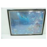 25"x 19" Vintage 1980 Walt Disney World "Wish Upon a Star" framed promotional poster. Coca-Cola Company