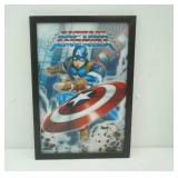Framed Captain America 3D Holographic art print. 12"x17.5"