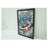Framed Captain America 3D Holographic art print. 12"x17.5"