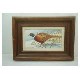 Vintage Framed Pheasant Painting. Brey Fogle 1983. 19.5"x13.75"