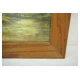 Framed Artwork. Vintage Landscape painting "Rustic Homestead" by Robert Wood. 19"x 15"