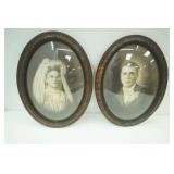 Pair of oval antique photograph prints. 17"x 23"