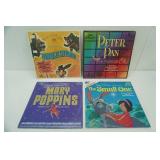 Vintage Walt Disney Vinyl Records (4ct)