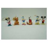 vintage ceramic Disney Character mini ornaments. Lot of 6