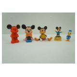 Vintage Mickey Mouse Rubber & Plastic Molded Figurines