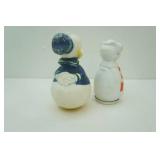 Vintage Donald roly-poly wobbler; vintage 1966 Mickey Mouse plastic coin bank. Nabisco Puppet Cereal
