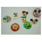 Vintage Monogram Products Walt Disney Productions Pins, Vintage 1970s GE Mickey Night Light