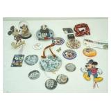 Vintage Collectible Disney Memorabilia. Buttons, Lanyard, and more