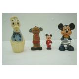 Vintage Rubber and Plastic Mickey & Donald Figurines