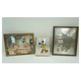 Vintage Walt Disney Productions Mickey Mouse Foil Art Print; Snow White & The Seven Dwarfs, Dumbo