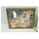 Vintage Walt Disney Productions Mickey Mouse Foil Art Print; Snow White & The Seven Dwarfs, Dumbo