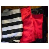 Silky Fabric, Red and Black & White & Black Fabric, At Least One Yard Each