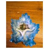Vintage Blue Trinket Dish Hand Painted