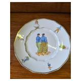 French or Dutch Folk Art Theme Ceramic Plate
