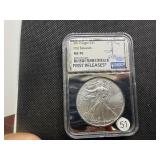 2019 1 Oz. Silver American Eagle NGC MS70 Early Releases - Perfect Grade!