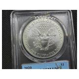2020 1 Oz. Silver American Eagle PCGS Gem Uncirculated