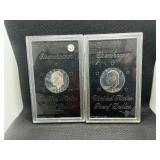 Two 1971-S Proof Eisenhower Dollars in U.S. Mint holders