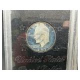 Two 1971-S Proof Eisenhower Dollars in U.S. Mint holders