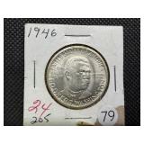 1936 BU Booker T. Washington Commemorative Silver Half Dollar