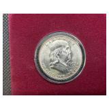 1953-D Brilliant Uncirculated Silver Franklin Half Dollar
