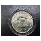 1958-D Brilliant Uncirculated Silver Franklin Half Dollar