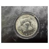 1959-D Brilliant Uncirculated Silver Franklin Half Dollar