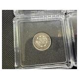 Four Silver Liberty Seated Dimes: 1856 (2), 1858, and 1891