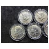 Five BU 1964-D 90% Silver Kennedy Half Dollars