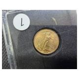 2022  $5.00 Gold Eagle (1/10 Ounce) of .999 Gold