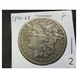 1890-CC Silver Morgan Dollar Marked Fine When Purchased -  Greysheet Wholesale Price for an F-12 is $145