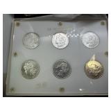 Six Beautiful Uncirculated New Orleans Mint Silver Morgan Dollars in a Capital Case- 1898-O, 1899-O, 1900-O, 1901-O, 1902-O, and 1904-O